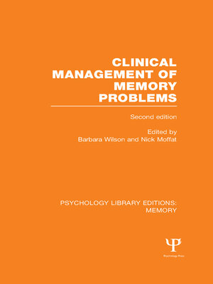 cover image of Clinical Management of Memory Problems (2nd Edn) (PLE